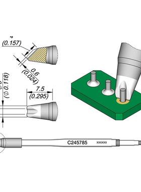 C245焊台优质国产高灵敏大功率发热芯烙铁头刀头马蹄尖头