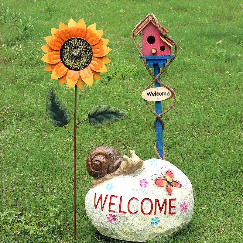 户外花园花插铁艺杂货庭院别墅院子阳台风车装饰门口造景布置插件