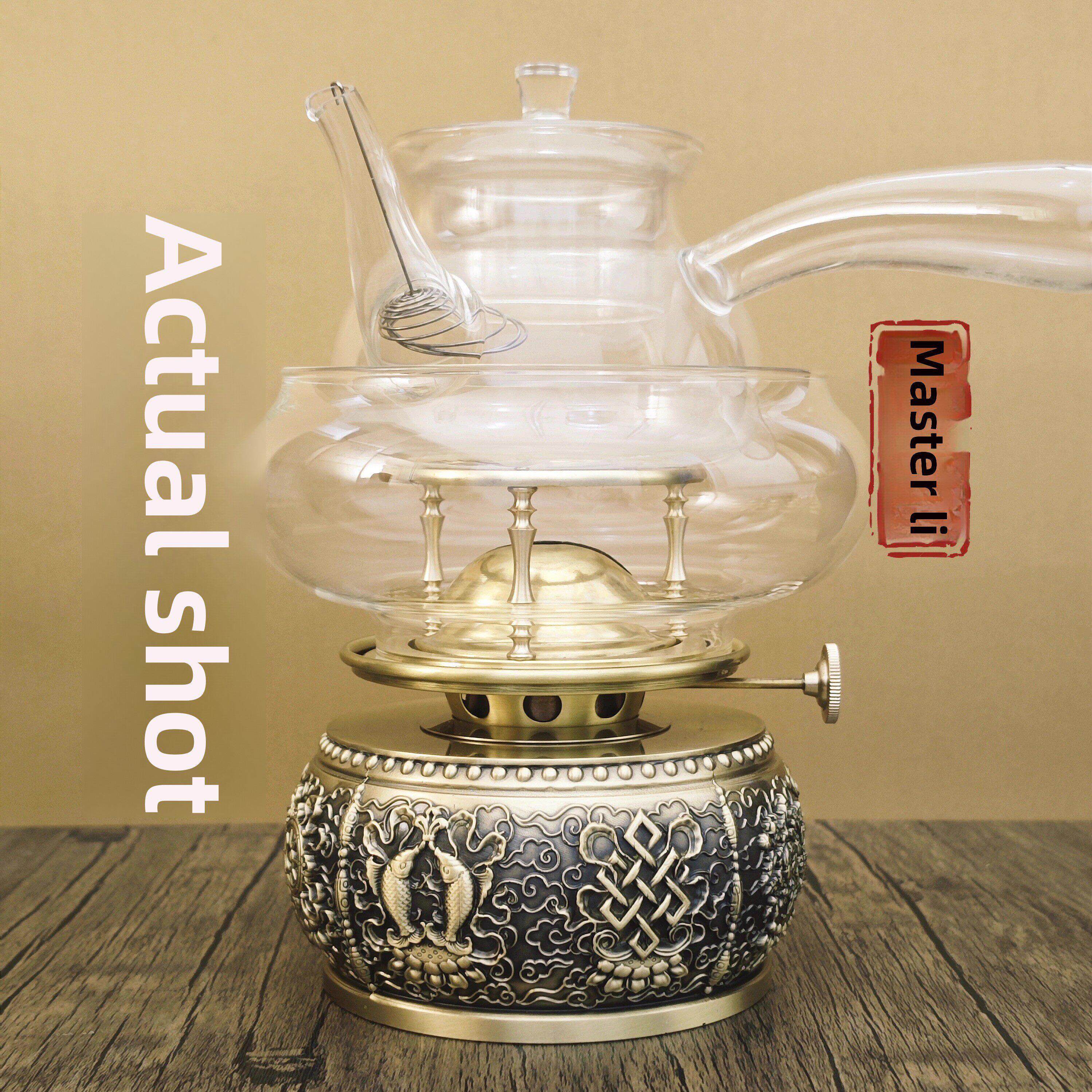 新潮汕灯空气灯茶炉活火茶灯纯黄铜覆古茶炉潮汕功夫茶具全套