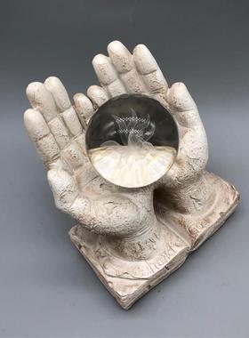 新款树脂生日礼物球双掌双手球托底架底座葫芦矿标摆件支架