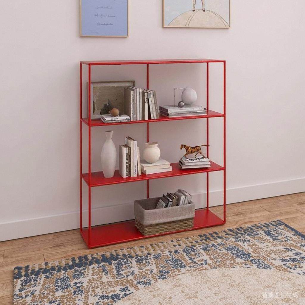 简约铁艺书架落地置物架客厅靠墙收纳架子办公陈列展示柜书柜多层,住宅家具,书架,淘宝优惠券,粉丝福利购,淘宝优惠卷