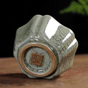 哥窑可养茶杯龙泉青瓷冰裂纹摆设官窑品茗杯主人杯纯手工陶瓷茶盏