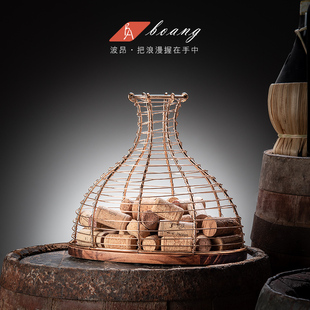 高颜值红酒塞收纳筐葡萄酒瓶塞收集篮家用酒柜摆件软木塞创意架子