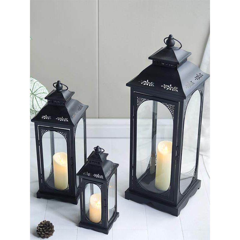 采购产品欧式烛台饰品，铁艺防风灯，落地式马灯，玻璃烛罩，浪漫