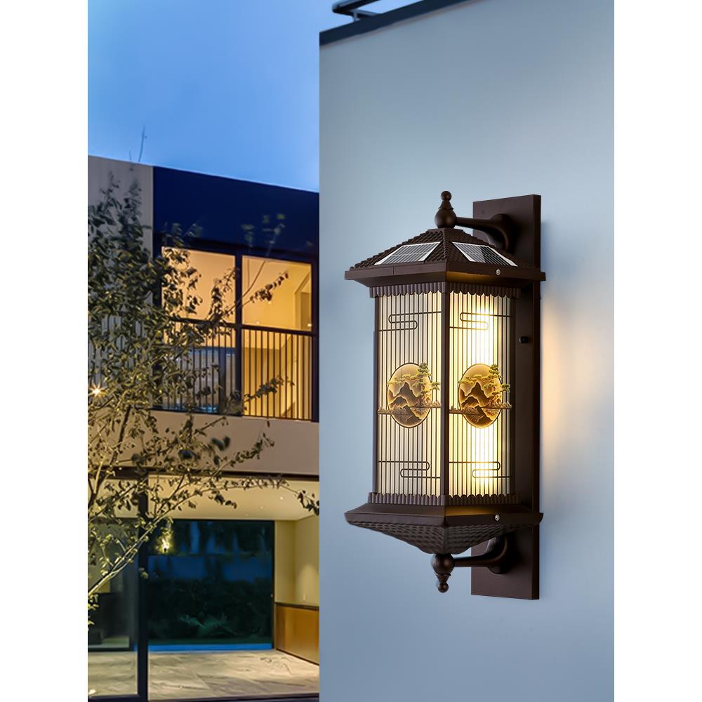 太阳能户外壁灯别墅柱子灯室外防水大门柱灯花园阳台庭院灯外墙灯