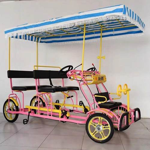 四轮自行车双人三人四人多人亲子观光车景区可定制各种颜色及LOGO
