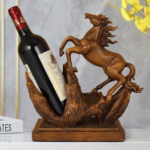 创意葡萄红酒架生肖马酒柜装饰品摆件家用客厅酒瓶置物架新房软装
