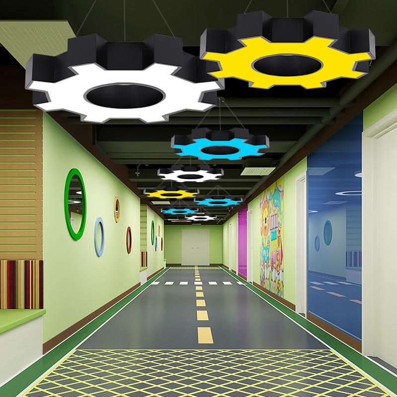 led齿轮灯健身房网咖电玩城科技感造型工业风餐厅吊灯异形吸顶灯