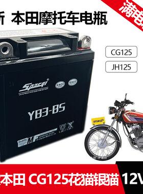 适用老款苯田CG125机车电瓶 花猫银猫12V3A蓄电池免维护干 电瓶