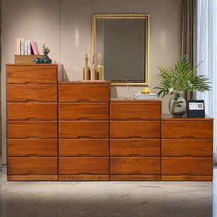 实木家用加深60cm收纳柜抽屉式收纳柜小斗柜夹缝柜卧室客厅五斗柜