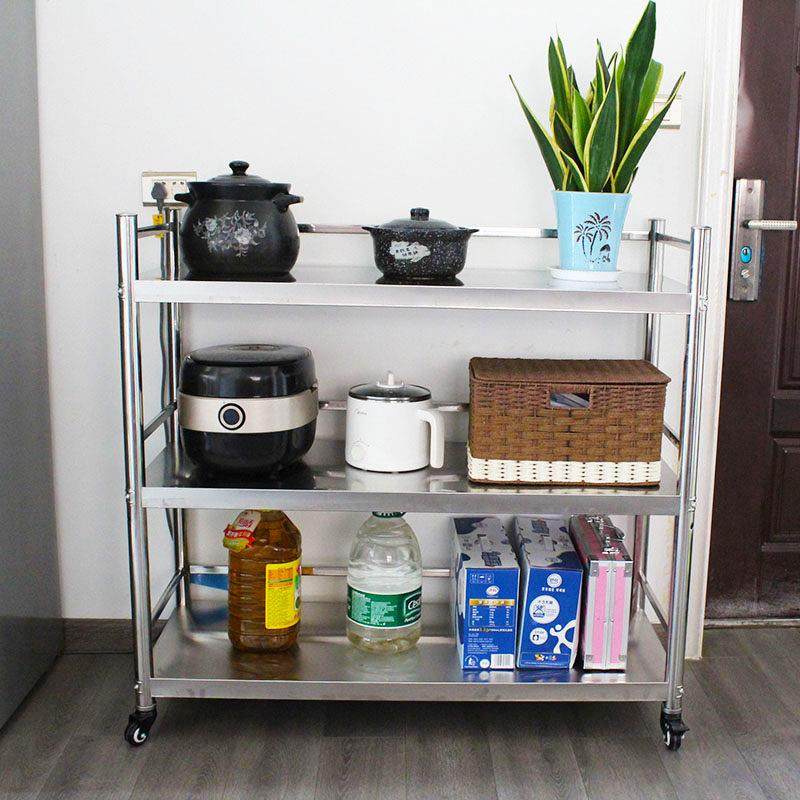 加厚304三层护栏不锈钢厨房置物架阳台收纳层架微波炉烤箱架可移,收纳整理,整理架/置物架/收纳架,淘宝优惠券,粉丝福利购,淘宝优惠卷