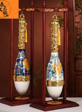 秦汉天禧 大毛笔 新中式陶瓷空酒瓶创意酒壶艺术酒坛礼盒套装摆件