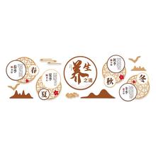 中医养生馆墙面装饰挂画背景墙美容院形象文化墙宣传海报设计定制