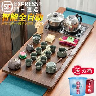 家用客厅办公室全自动底部上水一体整套茶壶茶台茶海 茶具茶盘套装