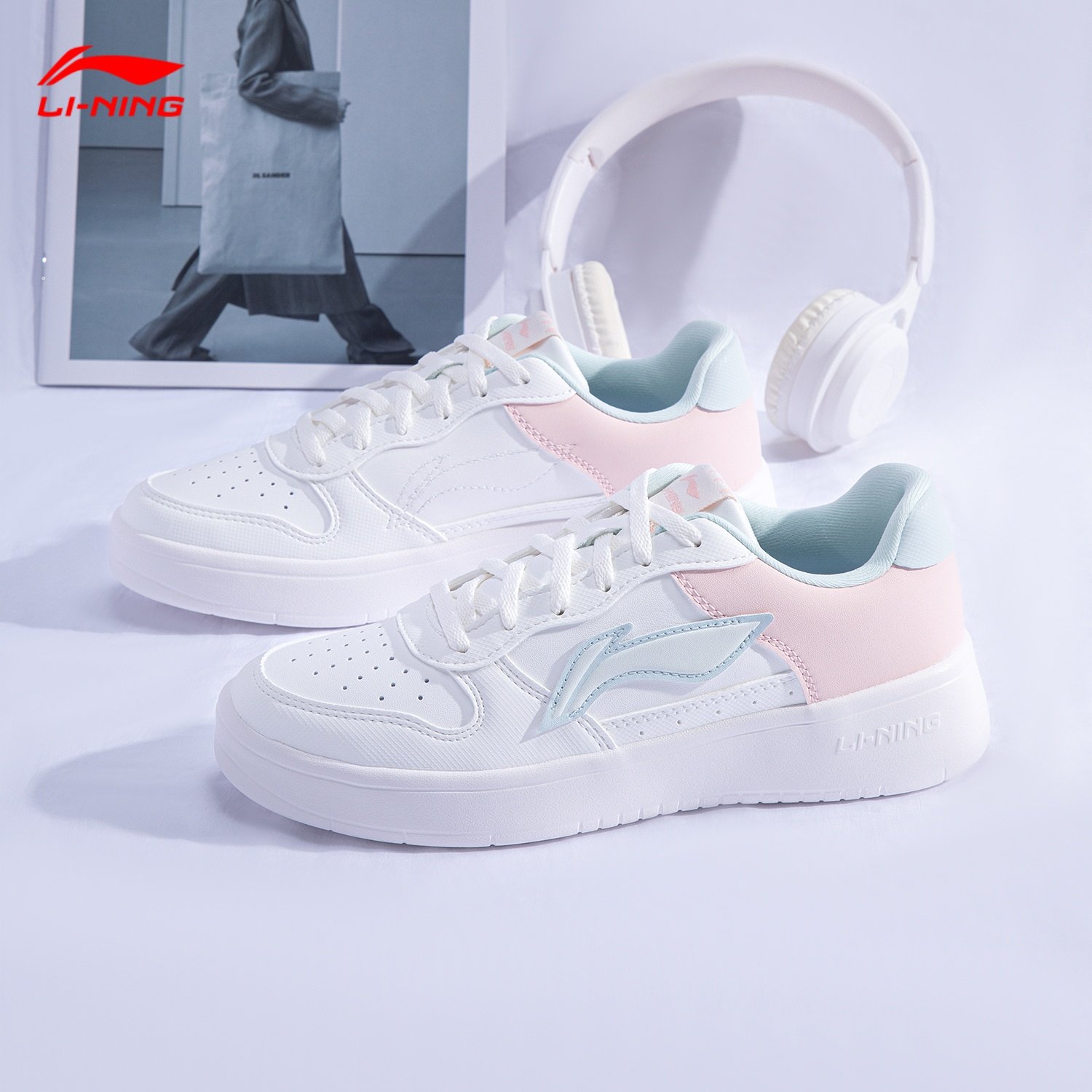 李宁板鞋女鞋浮舟|2026冬季新款ins风软底增高女款休闲运动小白鞋,运动鞋new,板鞋,淘宝优惠券,粉丝福利购,淘宝优惠卷