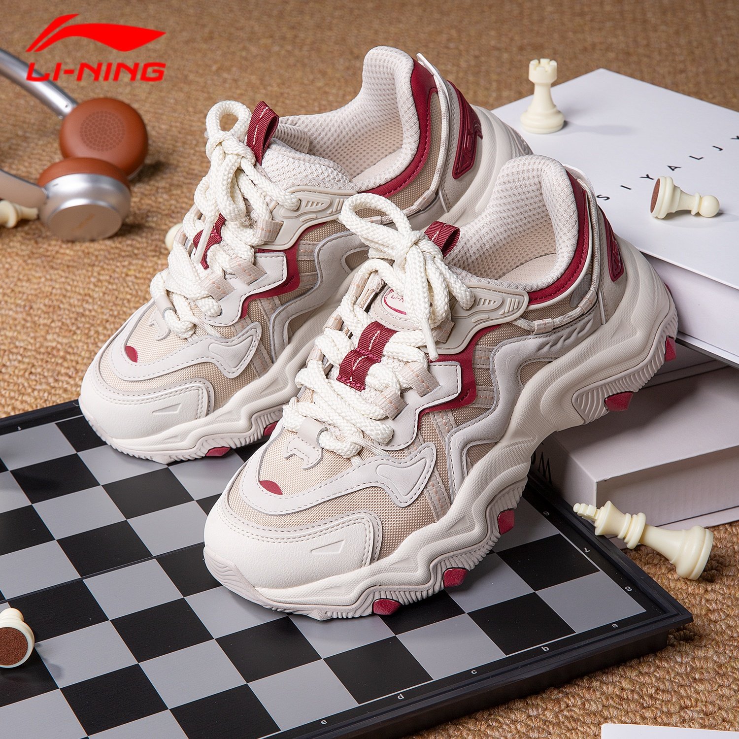 李宁老爹鞋猫爪LITE 2女鞋26新款时尚潮流厚底增高女款运动休闲鞋