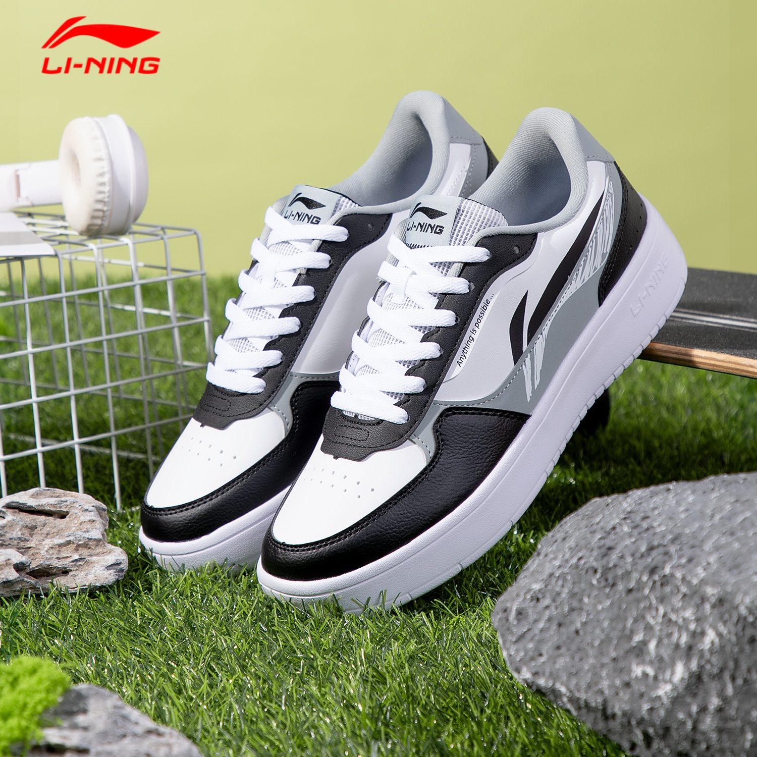 李宁板鞋男鞋空军一号低帮休闲鞋