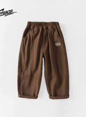 MOMOCO秋季新款男童布裤纯色百搭潮流休闲裤77330381020