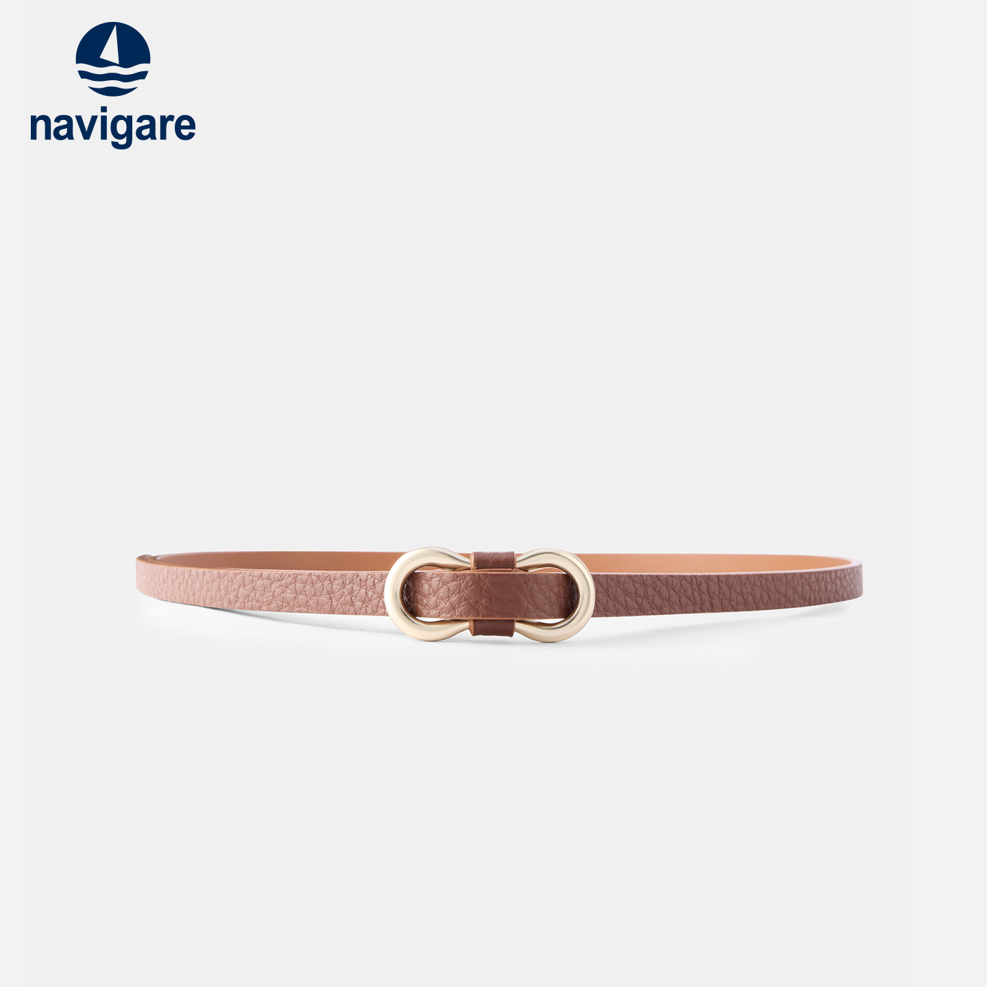 Navigare意大利小帆船高级感女士皮带针扣腰带设计感休闲裤带