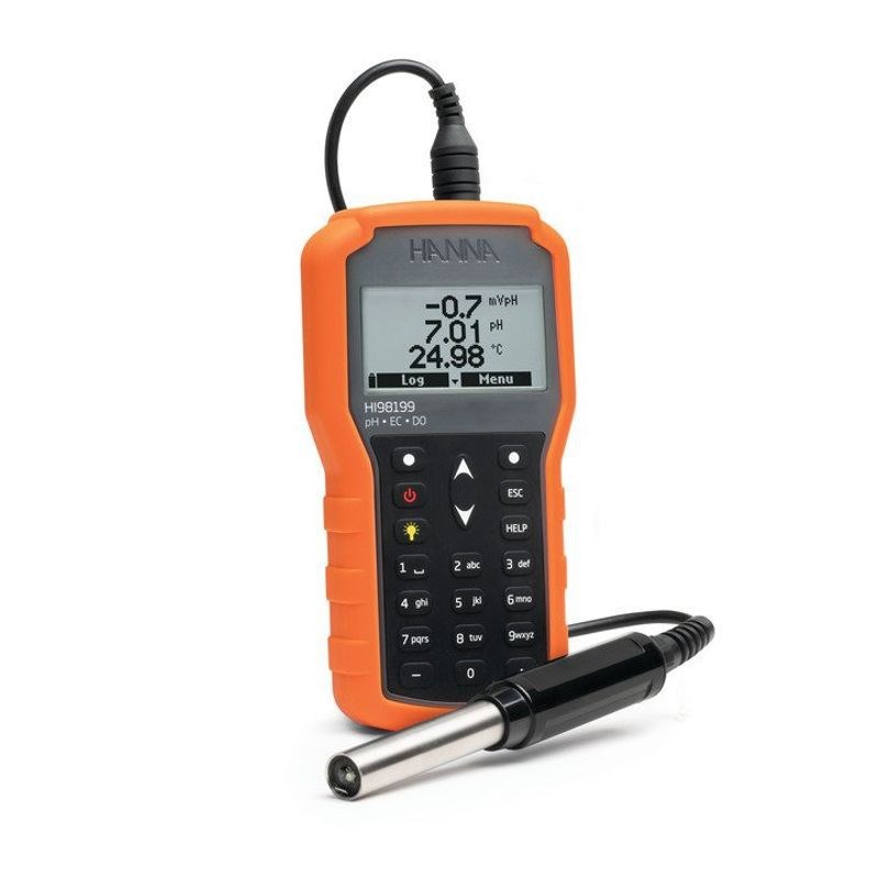 意大利HANNA  微电脑pH-EC-TDS-DO-盐度-多参数水质测定仪HI98199