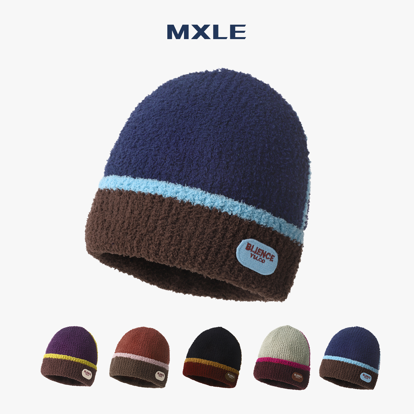 韩版儿童帽子秋冬季拼色百搭男童毛绒帽女童针织帽宝宝保暖套头帽