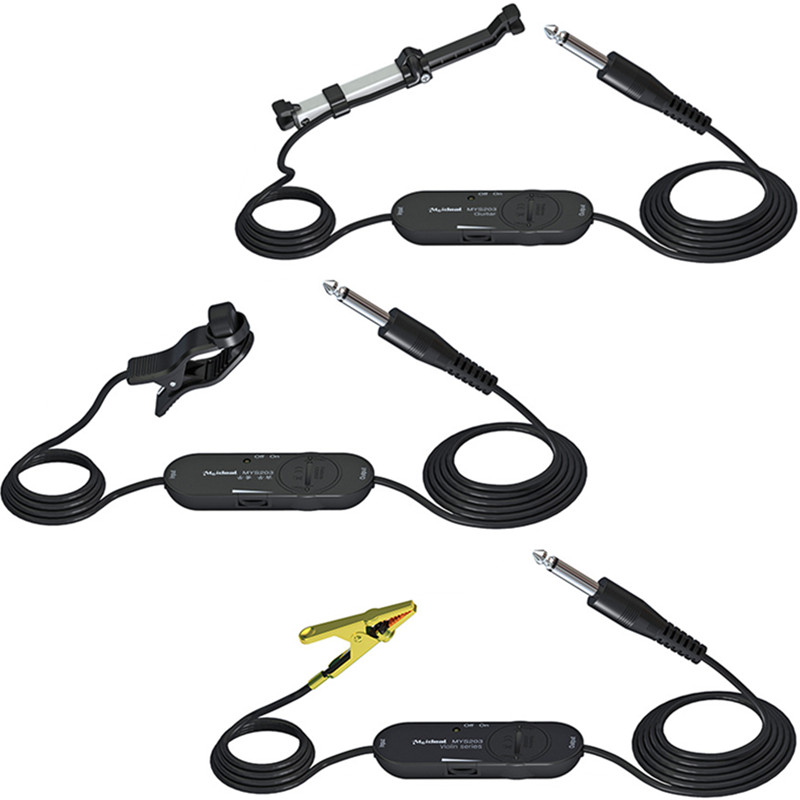 吉他小提琴古筝二胡专用有线拾音器免钻孔麦克风电木吉他可调音量