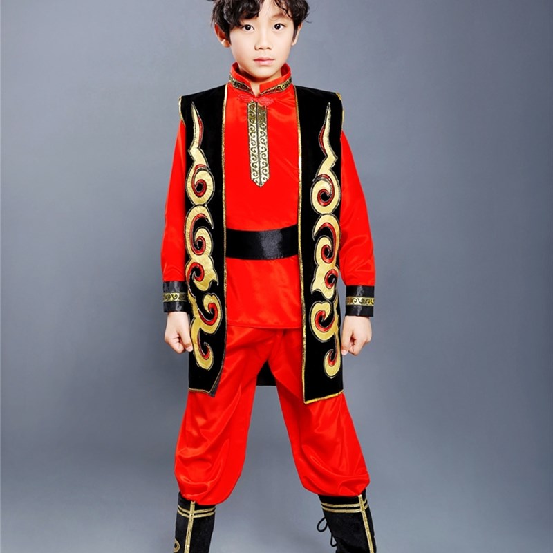 塔吉克族舞蹈服装儿童新疆舞蹈演出服女童塔塔尔族少数民族套装