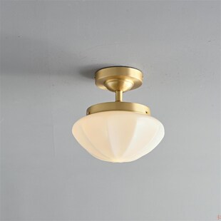 全铜轻奢过道走廊灯创意奶油风入户门厅衣帽间玄关阳台玻璃吸顶灯