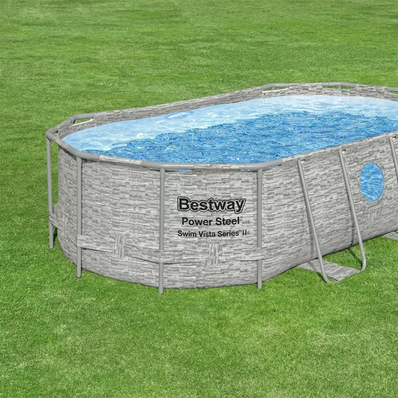 Bestway56714 椭圆支架窗口水池套装 加厚户外戏水池家庭游泳池