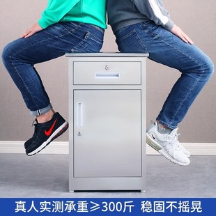 304不銹鋼矮柜室外工具文件資料儲物收納車庫小柜抽屜帶鎖床頭柜