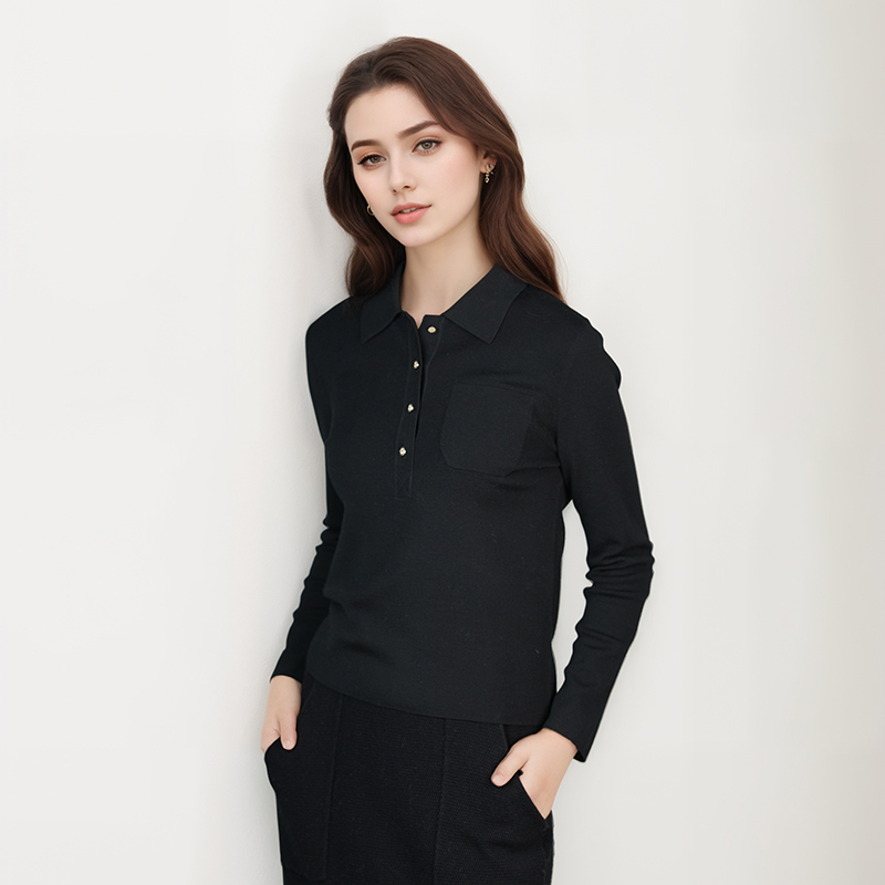 【甜甜粉丝专享】100%绵羊毛针织衫POLO领可机洗针织羊毛衫TN1812