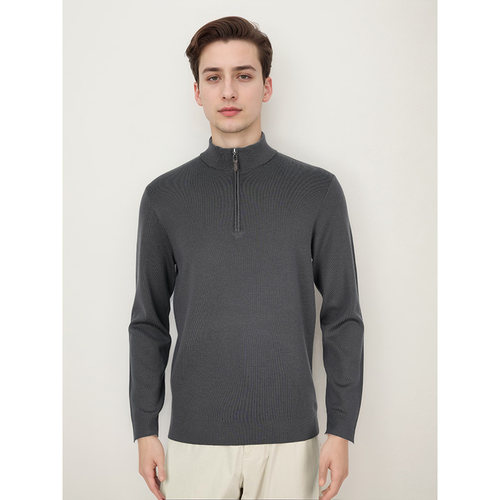 【大潘专享】精纺加厚可机洗100%羊毛男士领美丽诺羊毛衫TM6031