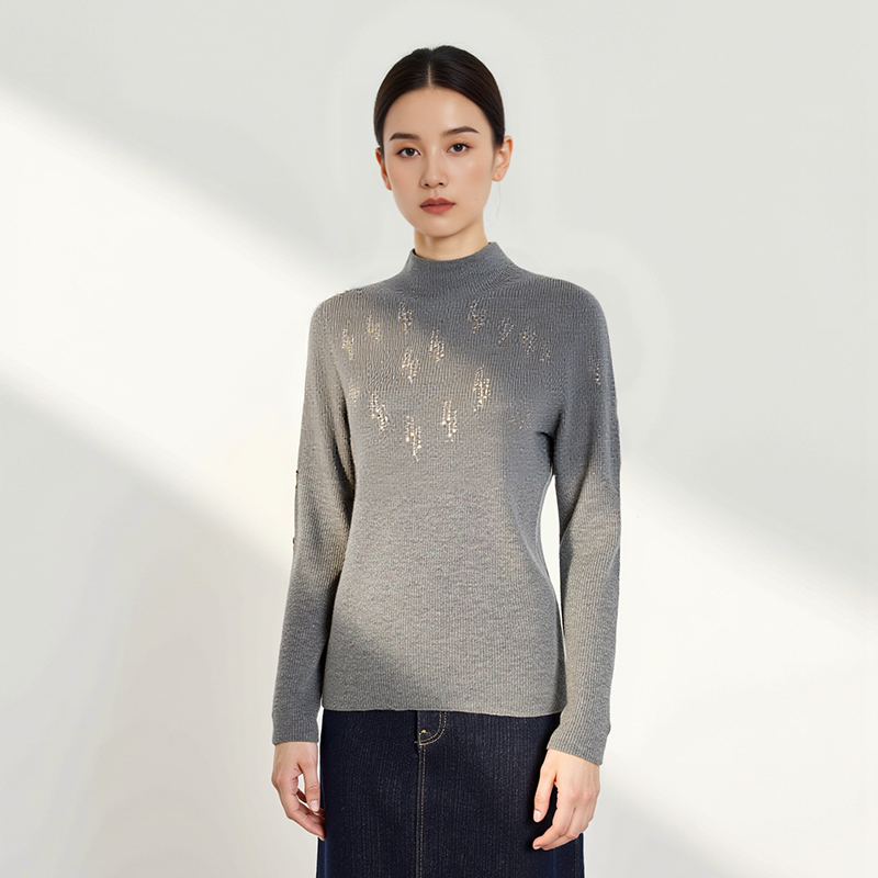 【芳芳力荐】秋季女士100绵羊毛半高领羊毛衫HN725-Z1