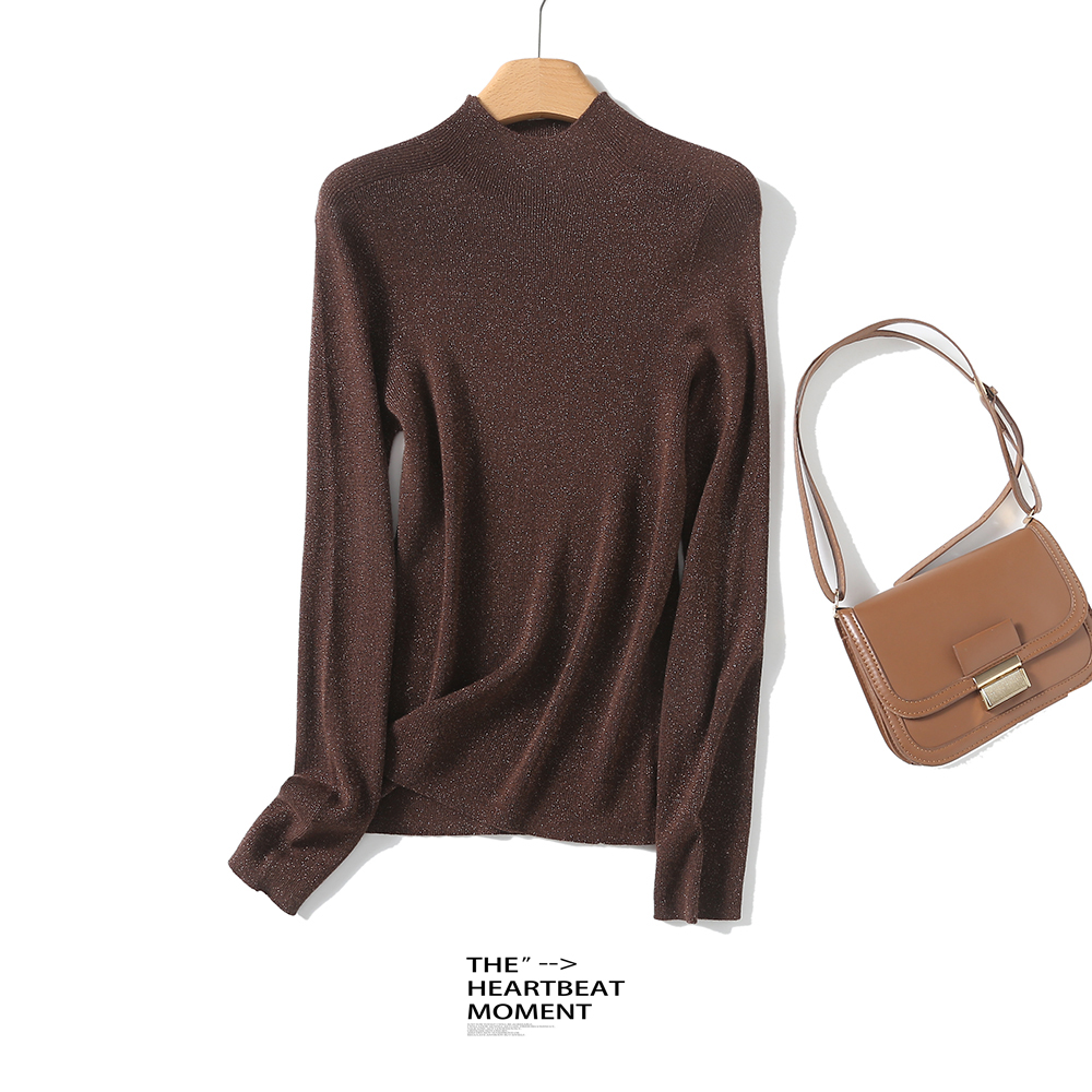 【天天yoko&LABULL】半高领羊毛衫女无缝一体绵羊毛针织衫BN897