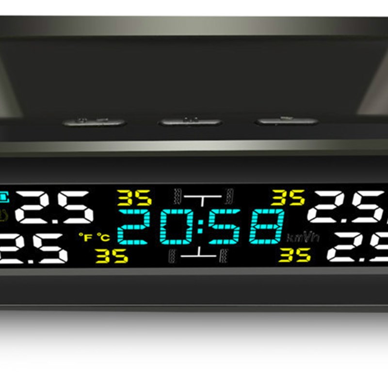 时间显示胎压监测器内外置汽车通用轮胎检测监测无线太阳能胎压检