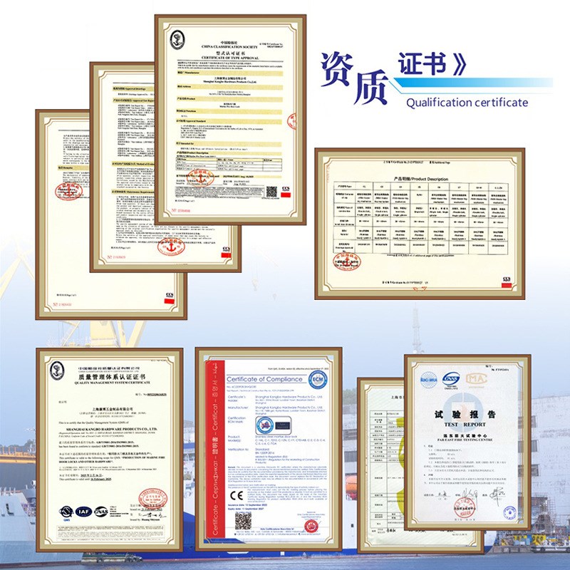 船用防火门锁 C3-A不锈钢船用游艇双锁头移门钩锁 驾驶台推拉门锁
