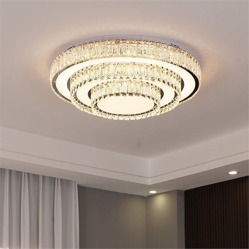 轻奢水晶灯客厅吸顶灯简约现代大气长方形家用大厅主卧室灯具大全