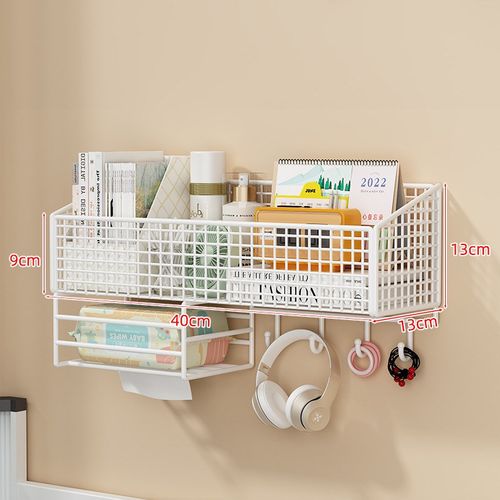 学生宿舍墙上收纳置物架寝室卧室贴墙挂架床头床上挂壁免打孔挂篮