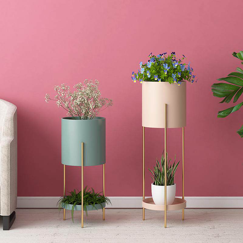 北欧时尚铁艺花架室内多层落地式花盆架客厅盆栽架多肉绿萝架