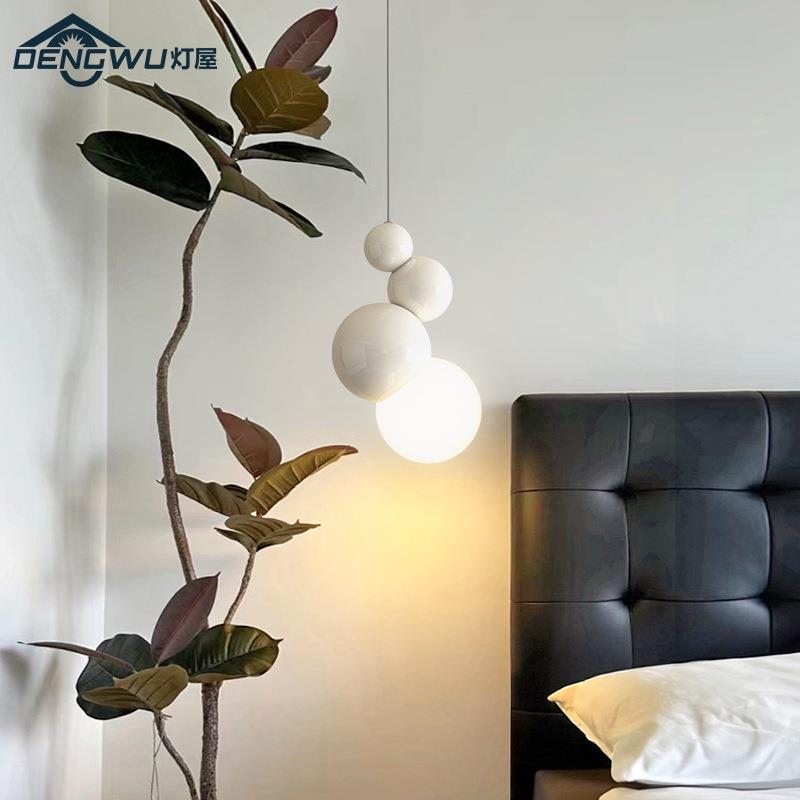 灯屋小清新北欧床头吊灯卧室现代简约奶油风2025新款泡泡餐厅灯具