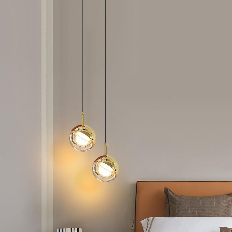 北欧简约现代卧室床头艺术吊灯餐厅吧台创意旋转楼梯单头小吊灯