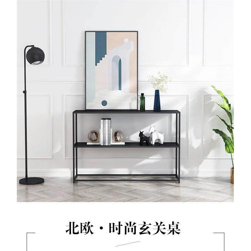 现代简约铁艺入户走廊客厅长条案玄关桌子台大堂会所靠墙置物架