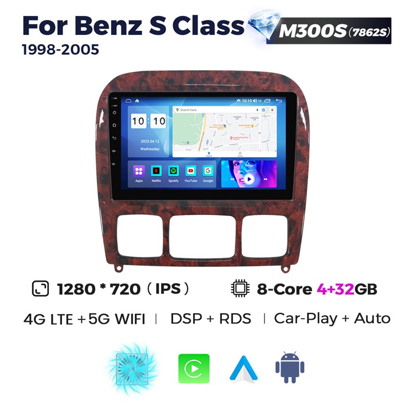 for 1998-2005 BENZ S CLASS W220 车载智能安卓大屏导航无损安装