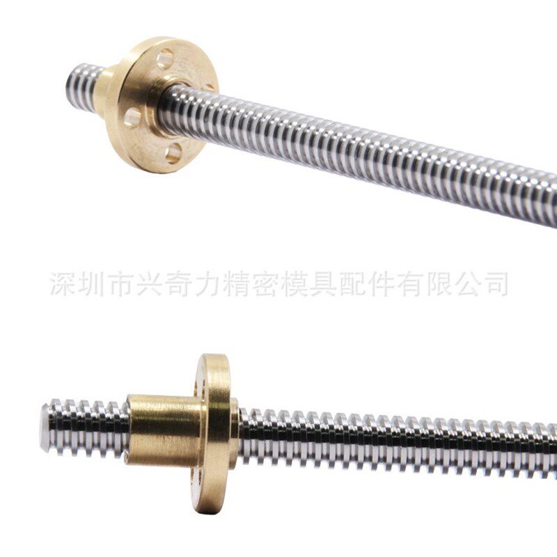 304不锈钢T形丝杆梯型牙条形螺杆传动调节丝杠T8-60导程杆铜螺帽