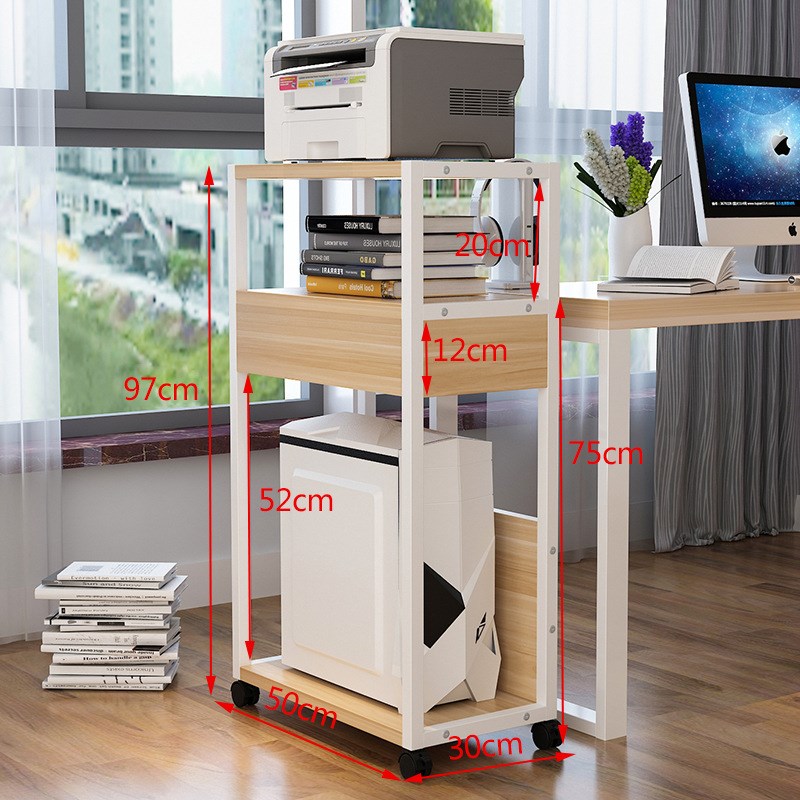电脑主机架办公室置物架收纳桌柜可订移动台式机箱架托打印机新品