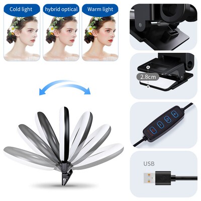 跨境6寸电脑补光灯桌面笔记本电脑环形灯直播视频会议灯ringlight