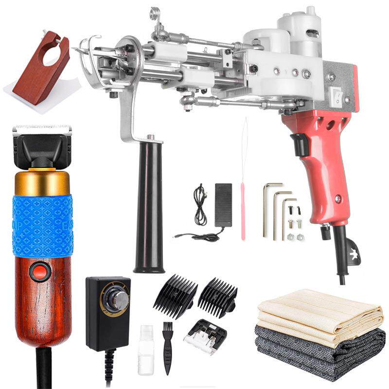 跨境热卖二合一簇绒枪电针织枪电推剪地毯戳戳布套件现货