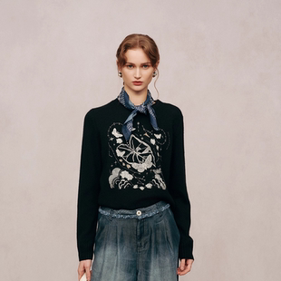 KAR 丛林夜晚刺绣套头上衣针织毛衣 PEISKOS卡珮施