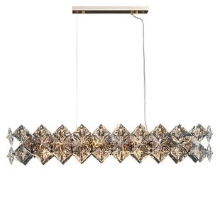 餐厅吊灯 饭厅灯餐桌灯现代简约轻奢 水晶灯长条吧台灯轻奢风格