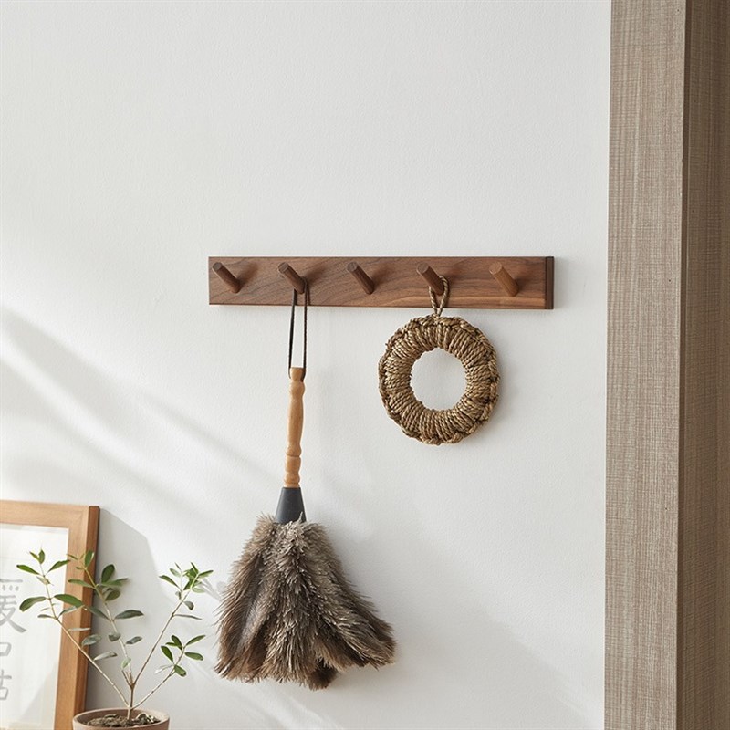 进门玄关墙上挂钩强力粘胶免打孔门后承重挂衣架试衣间实木挂衣钩